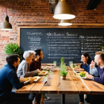 코리빙 커뮤니티의 공간 디자인 아이디어 - **Image Prompt: Vibrant Co-living Kitchen Island Gathering**
    "A wide-angle shot of a large, invi...