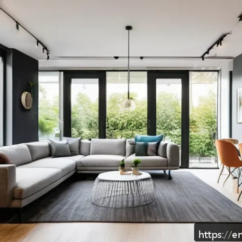 Home 17 코리빙 커뮤니티의 비즈니스 기회 분석 - A modern co-living space interior showcasing a stylish communal lounge area with young professionals...